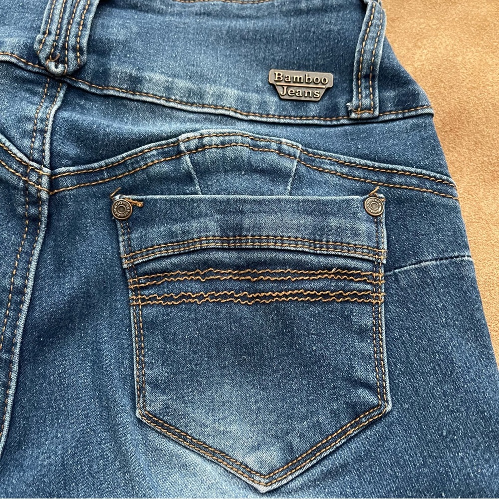 BAMBOO High Rise Stretch Skinny Jeans Size 3/4 - Picture 9 of 16